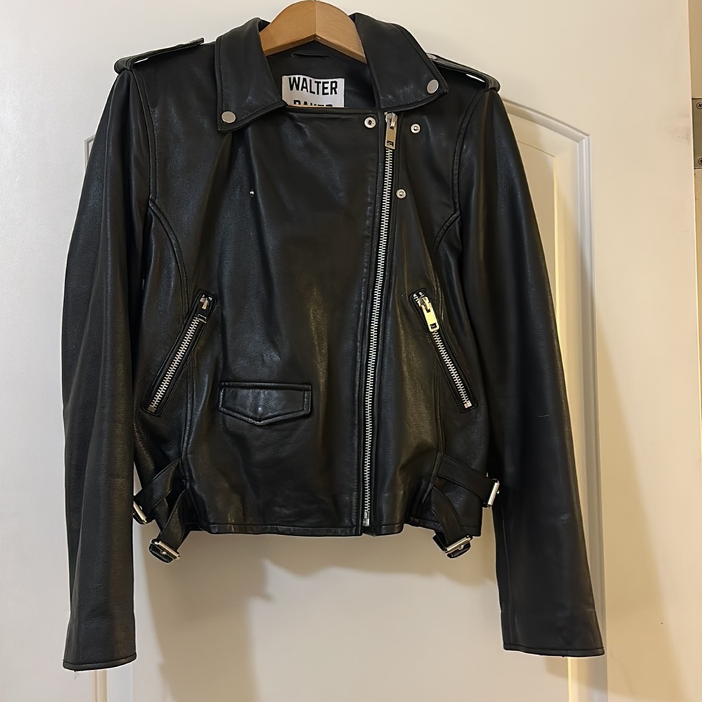 Walter Baker Liz Leather Crop Moto Jacket size XL